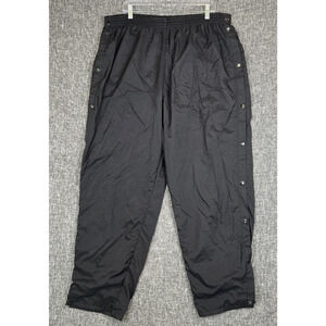 Vintage Russell Tearaway Pants XXL USA Made Black W/ Snap Warm Up Basketball